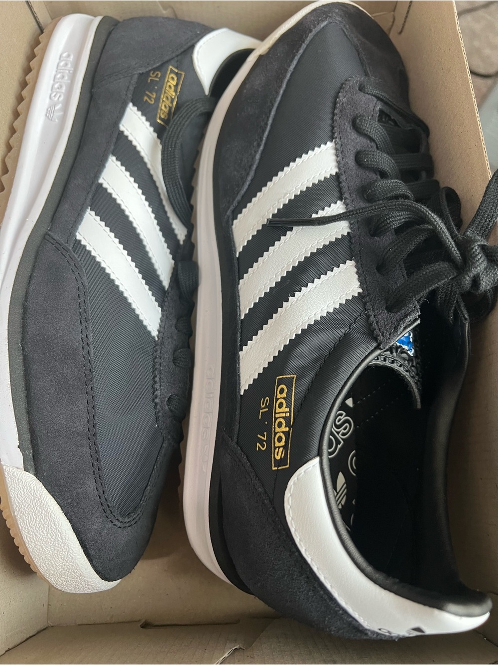 adidas SL 72 Men's Black & White Retro Sneakers - Picture 1 of 3